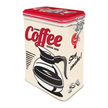 Kaffeedose eckig mit Clip 1,3lt
