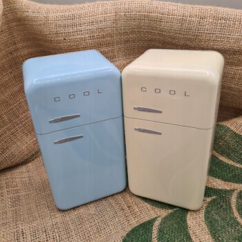 Kaffeedose Retro-Kühlschrank blau/beige